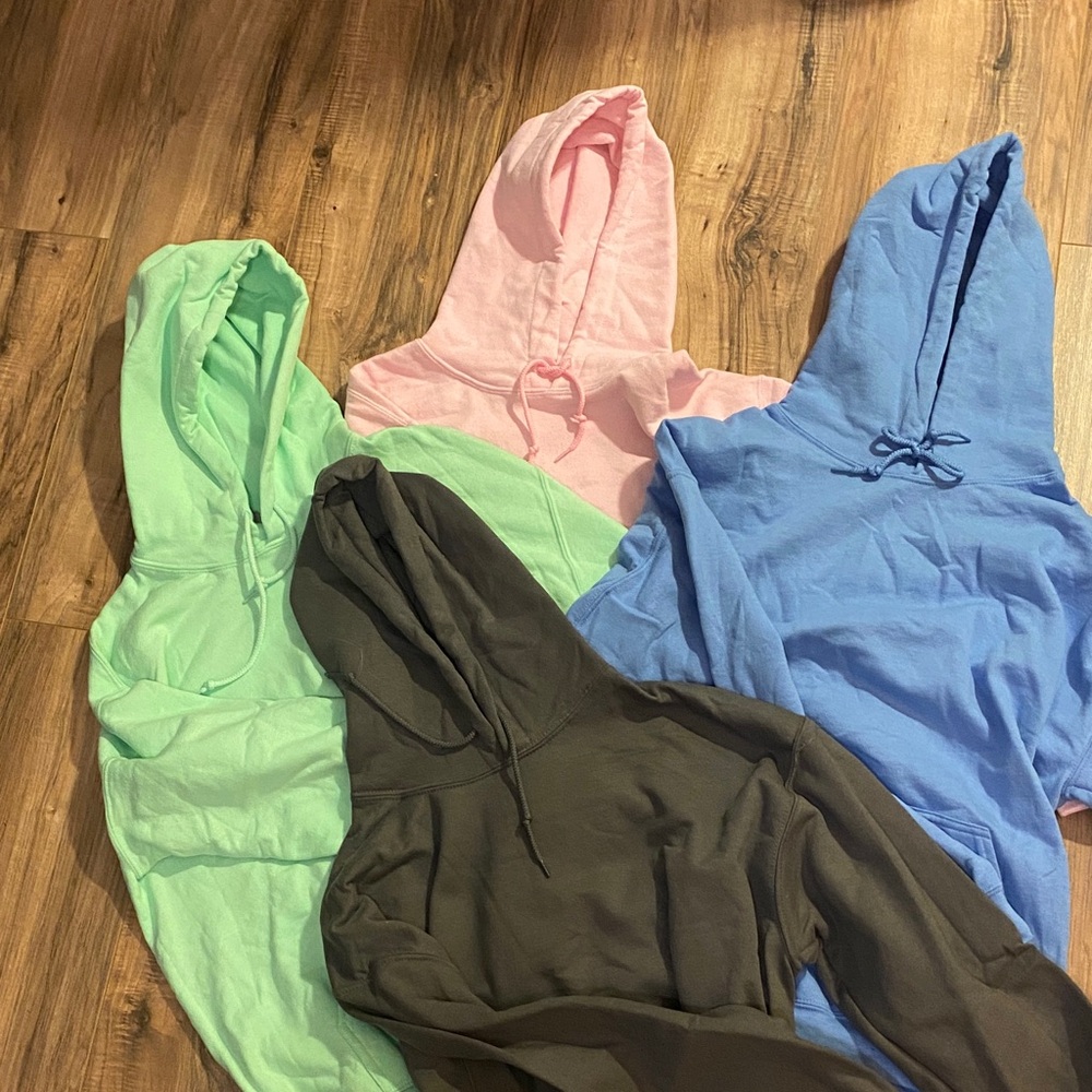 Colorful Gildan Hoodies - Green, Pink, Blue, Black